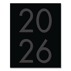 Basic Black Monthly Planner, 9.5 x 7.5, Black Cover, 12-Month (Jan to Dec): 2026 (57032)