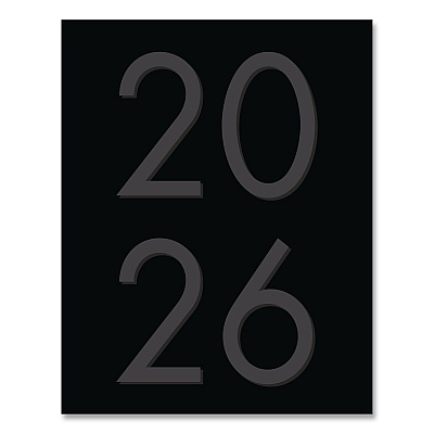 Basic Black Monthly Planner, 9.5 x 7.5, Black Cover, 12-Month (Jan to Dec): 2026 (57032)