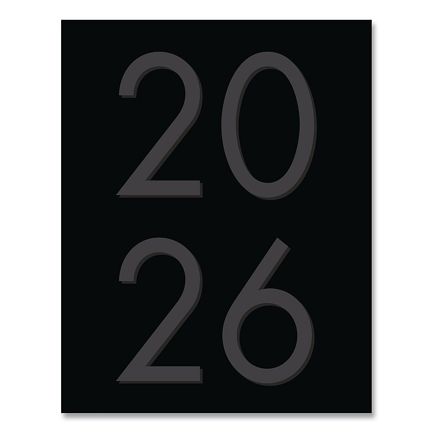 Basic Black Monthly Planner, 9.5 x 7.5, Black Cover, 12-Month (Jan to Dec): 2026 (57032)