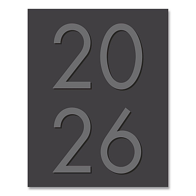 Charcoal Monthly Planner, 9.5 x 7.5, Charcoal Cover, 12-Month (Jan to Dec): 2026 (57049)