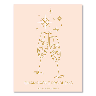 Problems Monthly Planner, 9.5 x 7.5, Champagne Cover, 12-Month (Jan to Dec): 2026 (58541)