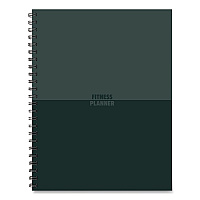 Fitness Undated Monthly Planner, 11 x 8.5, Black/Gray Cover, 12-Month, Undated (40331)
