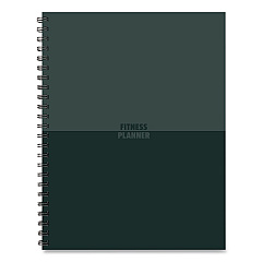 Fitness Undated Monthly Planner, 11 x 8.5, Black/Gray Cover, 12-Month, Undated (40331)