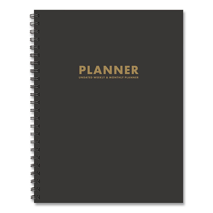 Charcoal Gray Undated Monthly Planner, 11 x 8.5, Charcoal Gray, Undated (49167)