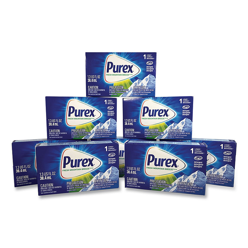Purex Coin Vending Liquid Laundry Detergent, Fresh Mountain Breeze, 1.3 oz Vend Box, 100/Carton (2979551)