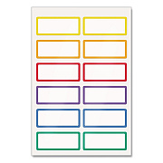Avery No-Iron Fabric Labels, Rainbow Border, Handwrite Only, 0.75 x 1.75, White, 12/Sheet, 2 Sheets/Pack (40706)