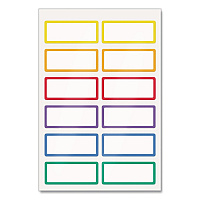 Avery No-Iron Fabric Labels, Rainbow Border, Handwrite Only, 0.75 x 1.75, White, 12/Sheet, 2 Sheets/Pack (40706)