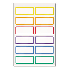 Avery No-Iron Fabric Labels, Rainbow Border, Handwrite Only, 0.75 x 1.75, White, 12/Sheet, 2 Sheets/Pack (40706)