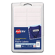 Avery No-Iron Fabric Labels, Handwrite Only, 0.5 x 1.75, White, 18/Sheet, 10 Sheets/Pack (40721)