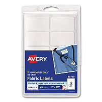 Avery No-Iron Fabric Labels, Handwrite Only, 1 x 1.75, White, 10/Sheet, 10 Sheets/Pack (40723)