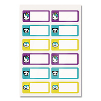 Avery No-Iron Fabric Labels, Character/Colored Border, Handwrite Only, 0.75 x 1.75, White, 12/Sheet, 2 Sheets/Pack (40770)