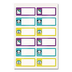 Avery No-Iron Fabric Labels, Character/Colored Border, Handwrite Only, 0.75 x 1.75, White, 12/Sheet, 2 Sheets/Pack (40770)