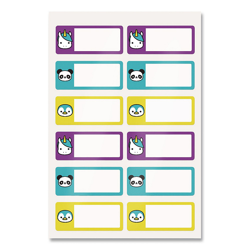 Avery No-Iron Fabric Labels, Character/Colored Border, Handwrite Only, 0.75 x 1.75, White, 12/Sheet, 2 Sheets/Pack (40770)