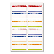 Avery No-Iron Fabric Labels, Multicolored Border, Handwrite Only, 0.75 x 1.75, White, 12/Sheet, 2 Sheets/Pack (40774)