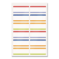 Avery No-Iron Fabric Labels, Multicolored Border, Handwrite Only, 0.75 x 1.75, White, 12/Sheet, 2 Sheets/Pack (40774)