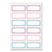 Avery No-Iron Fabric Labels, Pastel Borders, Handwrite Only, 0.75 x 1.75, White, 12/Sheet, 2 Sheets/Pack (40775)