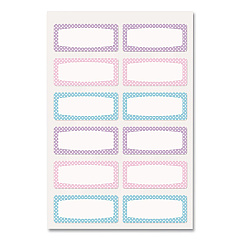Avery No-Iron Fabric Labels, Pastel Borders, Handwrite Only, 0.75 x 1.75, White, 12/Sheet, 2 Sheets/Pack (40775)