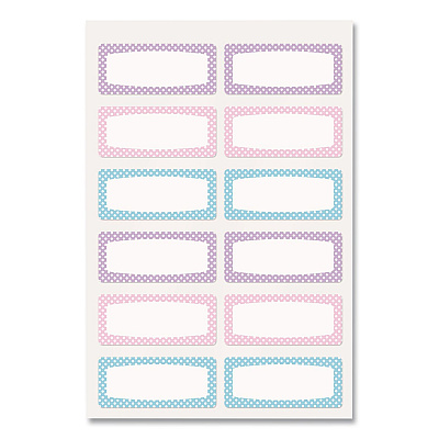 Avery No-Iron Fabric Labels, Pastel Borders, Handwrite Only, 0.75 x 1.75, White, 12/Sheet, 2 Sheets/Pack (40775)