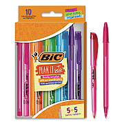BIC Plan It Sets Ballpoint Pen and Highlighter Pack, Assorted Colors, (5) Highlighters, (5) Pens (WMSBL10AST)