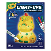 Crayola Light Ups Recolorable Unicorn with (3) Ultra-Clean Washable Markers, Ages 4 and Up, 4 Pieces (747633)