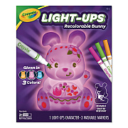 Crayola Light Ups Recolorable Bunny with (3) Ultra-Clean Washable Markers, Ages 4 and Up, 4 Pieces (747643)