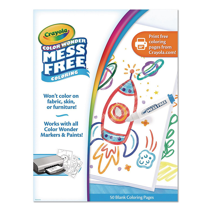 Crayola Color Wonder Blank Coloring Book, Ages 3 and Up, 50 Pages (752840)