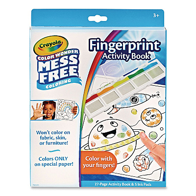 Crayola Color Wonder Mess Free Coloring Fingerprint Activity Book, Ages 3 and Up, 27 Pages (752842)