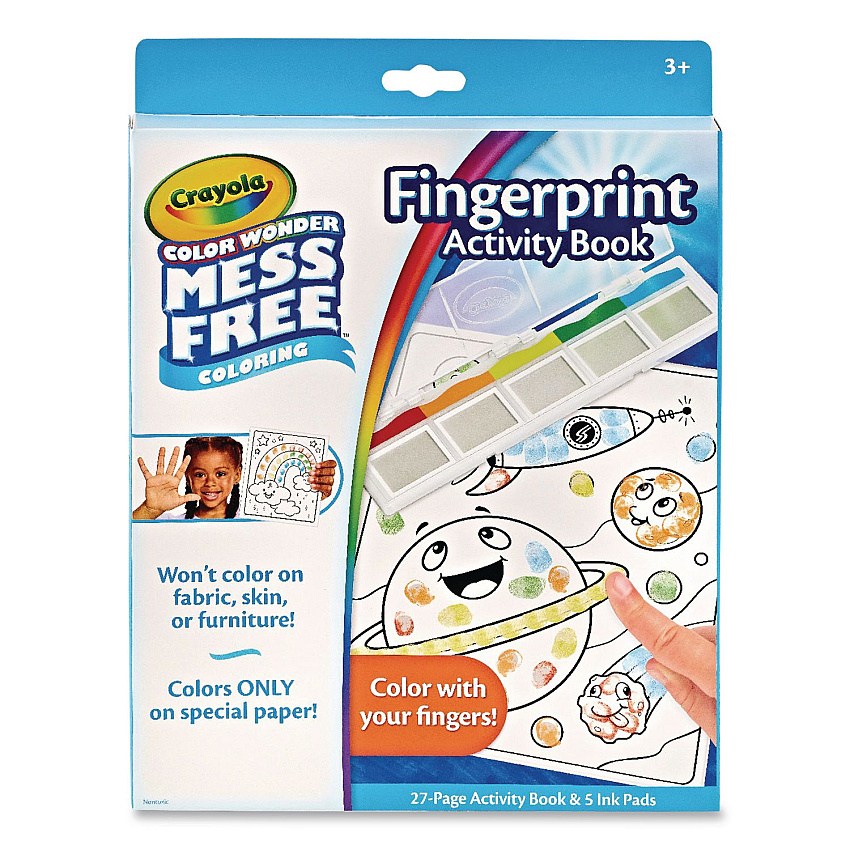 Crayola Color Wonder Mess Free Coloring Fingerprint Activity Book, Ages 3 and Up, 27 Pages (752842)