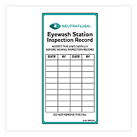 NeutraFlush Eyewash Station Inspection Label, "Eyewash Station Inspection Record/Chart", 6" x 3", Green/Black/White (NFSIT01)