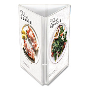 deflecto Tabletop Three-Sided Sign Holder, 4 x 6 Insert, Clear (PX04846)