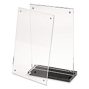deflecto Acrylic Tabletop Sign Holder, 4 x 6 Insert, Clear (WP249TR46B)