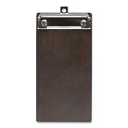 General Printing & Design Check/Menu Holder, 4 x 8.1, Dark Woodgrain/Silver (MENU4X8CB)