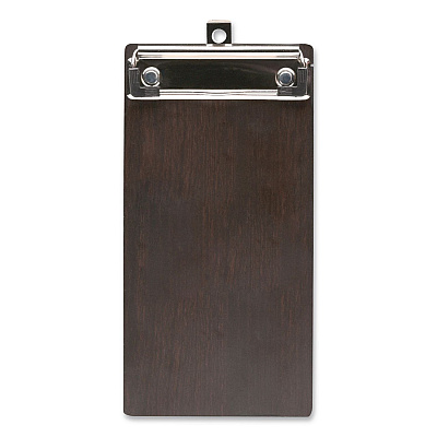 General Printing & Design Check/Menu Holder, 4 x 8.1, Dark Woodgrain/Silver (MENU4X8CB)