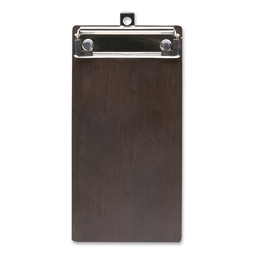 General Printing & Design Check/Menu Holder, 4 x 8.1, Dark Woodgrain/Silver (MENU4X8CB)