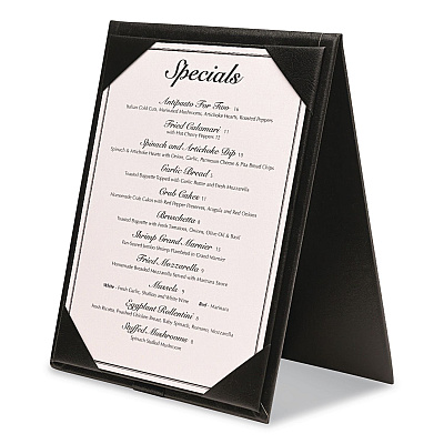General Printing & Design Table-Top Menu Holder, For 4 x 6 Insert, 4.6 x 6.7 Holder, Black (SPLSMENU4X6A)