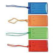 General Printing & Design Luggage Tags 4.1 x 2.3, PVC, Assorted Colors, 4/Pack (SPLSTRVL0002)
