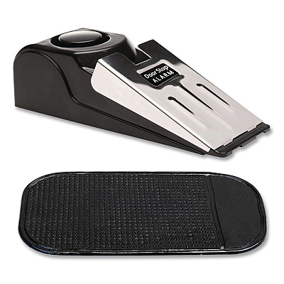 General Printing & Design Hotel Doorstop Alarm, Wedge, Black/Silver (SPLSTRVL0004)