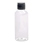 General Printing & Design Flip-Top Travel Toiletry Bottle, Clear with Black Cap (SPLSTRVL0007)