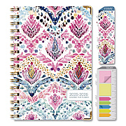 Global Printed Products Boho Ikat Academic Year Weekly/Monthly Planner, Floral Artwork, 8 x 5.5, Multicolor Cover, 14-Month: June 2025 to July 2026 (NAD265883)