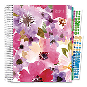 Global Printed Products Deluxe Spring Floral Undated Weekly/Monthly Teacher's Lesson Planner, 7 Classes, Multicolor Cover, 11 x 8.5, 52-Week Span (NADUNDTP30)