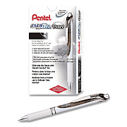 Pentel EnerGel Pearl Deluxe RTX Gel Pen, Retractable, Medium 0.7 mm, Black Ink, Pearl White/Smoke Barrel, Dozen (BL77PWADZ)
