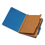 Pendaflex Heavy-Duty Pressboard Classification Folder, 2/5-Cut Tab, Expands 2.5", 2 Divider, 6 Fastener, Letter Size, Dark Blue, 10/Box (24132P)