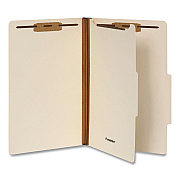 Pendaflex Manila Top Tab Classification Folders, 2/5-Cut Tab, Expands 1.75", 1 Divider, 4 Fasteners, Legal Size, Manila, 10/Box (98621P)