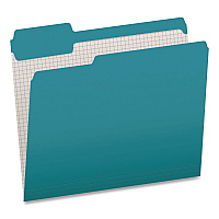 Pendaflex Double-Ply Reinforced Top Tab Colored File Folders, 1/3-Cut Tabs: Assorted, Letter, 0.75" Expansion, Teal, 100/Box (1006995)