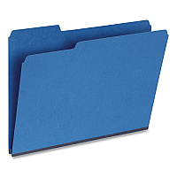Pendaflex Recycled Colored File Folders, 1/3-Cut Tabs: Assorted, Letter Size, 1" Expansion, Dark Blue, 25/Box (1007008)