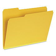 Pendaflex Recycled Colored File Folders, 1/3-Cut Tabs: Assorted, Letter Size, 1" Expansion, Yellow, 25/Box (1007022)