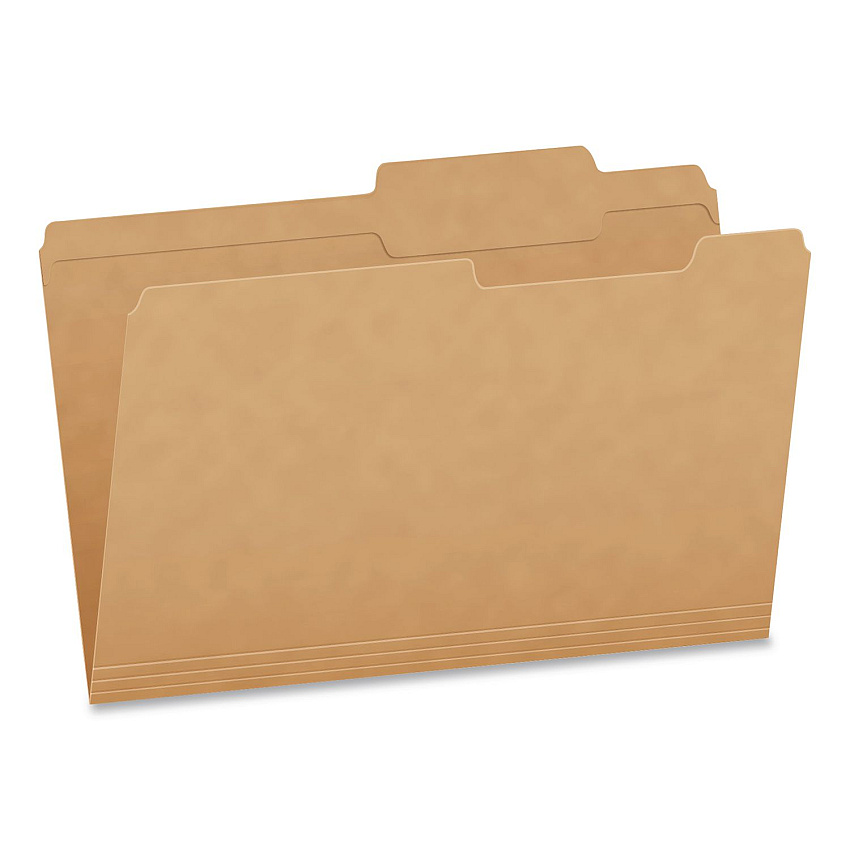 Pendaflex Kraft File Folders, 2/5-Cut Tabs: Right of Center, Legal Size, 0.75" Expansion, Kraft, 50/Box (1007042)