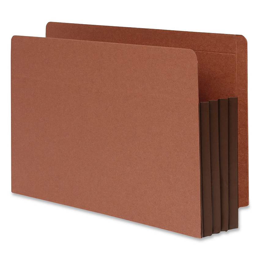 Pendaflex End Tab File Pocket, Dark Brown Gusset, 3.5" Expansion, Legal Size, Brown/Dark Brown, 10/Box (1007049)