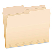 Pendaflex Reinforced Top File Folders, 1/2-Cut Tabs: Assorted Positions, Letter Size, Manila, 100/Box (R75212)