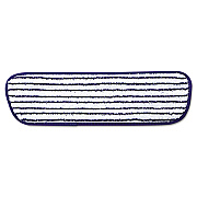 Rubbermaid Commercial Microfiber Finish Pad, 18 x 5.5, Blue/White, 6/Box (RCPQ800WHI)